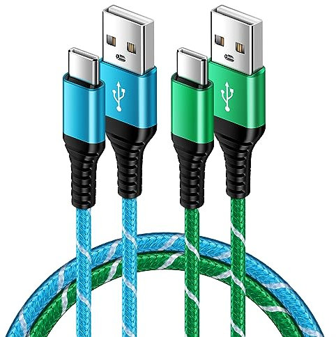 Cable USB A vers USB C Chargeur Samsung Rapide, [1M, Lot de 2] Type C Charge Câble pour Samsung Galaxy S25 S24 Ultra S23 FE S22 S21 A56 A55 5G A54 A53 A36 A35 A34 A25 A16 A15 iPhone 16 15 Xiaomi 14 13
