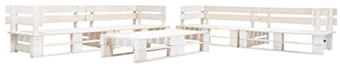 Rantry Gartensofa-Set auf Palette, 6-teilig, aus weißem Holz, Gartenmöbel, Schlafsofa, Wohnzimmer, Sofa, Outdoor-Sofa, Wohnzimmer, Terrassenmöbel