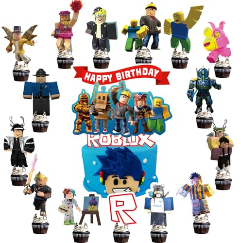 33 Pcs Game Cake Toppers, Cupcake Toppers, Cake Decorations, Birthday Party Supplies