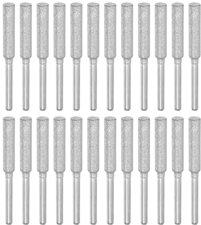 sourcing map 1Pack (24pcs) Diamond Chainsaw Sharpener Bits 5/32 3/16 Cylinder Head Electric Chain Saw Grinder