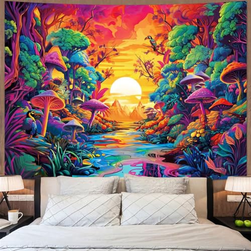 G-LIKE UV Wandteppich 3D Wandbehang Wandtuch Deko Wohnzimmer Schlafzimmer | UV-reaktiver 3D Digitaldruck, farbintensiv, dekorativer Wandteppich Für Wohnzimmer, Schlafzimmer, Partys & Reisen geeignet