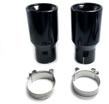 Schalldämpfer 1 PC Auto-Auspuffspitze, Edelstahl, Auto-Universal-Auspuffanlage, Schalldämpferspitze, Endrohr, Glänzend Schwarz, Für Endrohr(IN 51MM-Out 76MM)