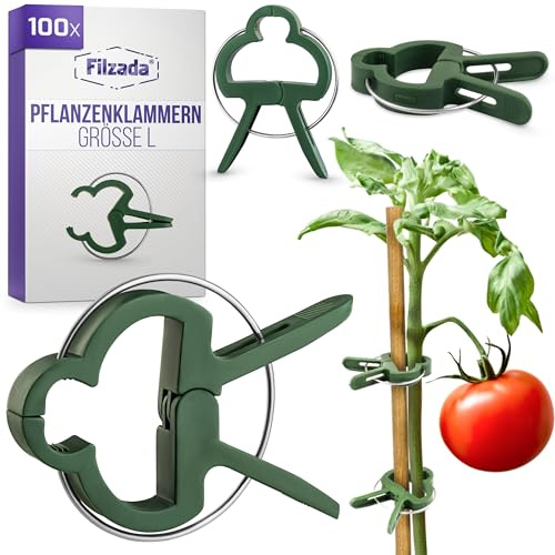 Filzada® 100x Clip per Piante Rampicanti Set L - Ganci per Piante Rampicanti - Clip per pomodori - Plant Clips