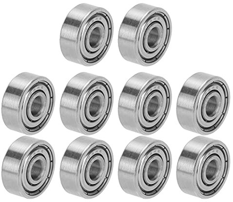 Ball Bearings, 10PCS S624ZZ 4x13x5mm Stainless Steel Ball Bearings Double Rubber Sealed Miniature Deep Groove Ball Bearings for Longboards Roller Skates Parts