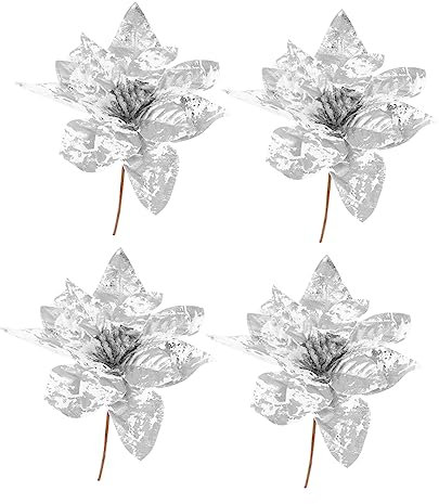 MUSISALY 4stücke Weihnachtsblumen Dekoration Für Weihnachten Festliche Simulierte Blumen Weihnachtsdekorationen Weihnachtsbaumblumen Weihnachtsbaumschmuck