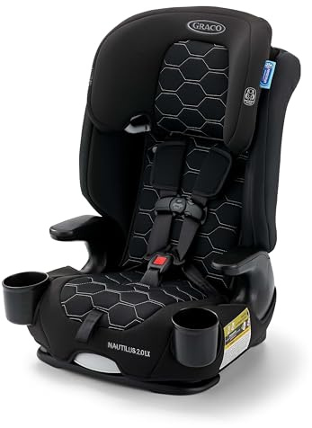 Graco Nautilus 2.0 LX 3-in-1 Forward Facing Car Seat, High Back Booster, Backless Booster Car Seat Featuring InRight & Latch, Hex