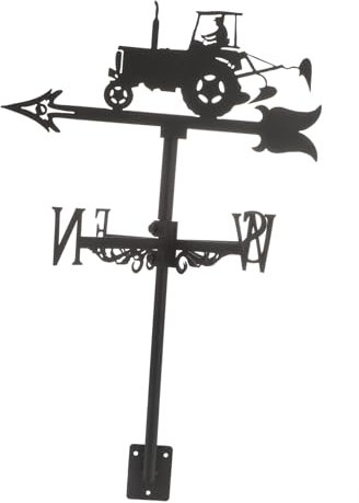 Kisangel Girouette Décorative en Métal Motif Tracteur Girouette en Fer Ornement De Toit De Style Européen