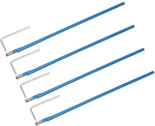 sourcing map Zwei-Wege-Stange, 380 mm, Low-Profile-Gitarrenstab mit 4 mm L-Schlüssel, Gitarrenbauer-Werkzeuge für elektrische akustische Bassgitarren, Halsreparatur-Anpassung, Blau, 4 Stück