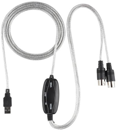 Hztyyier USB MIDI Interface -Kabel, Essentielles Tool Zum Umwandeln von PC in Music Studio für Musikaufnahmen