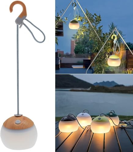 LED Campinglampe, 320 Lumen, 3 Lichtmodi, 2 Farben, 4000mAh Notstrombank