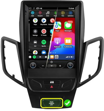 9.7 Inch HD Touchscreen Android 14 Stereo Car Radio Upgrade for Ford Fiesta 2009-2020 Wireless Carplay | Android Auto 2G+32G WiFi GPS Navigation Bluetooth 5.0 FM,SWC, Car Tablet