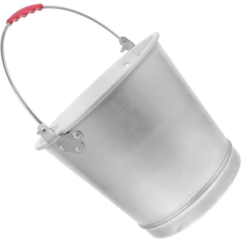 Warmhm Secchio in Alluminio Spesso 9l Manico, Contenitore per Latte e Acqua Resistente alla Corrosione, Secchio Grande Capacità per Uso Agricolo e Trasporto Multifunzionale