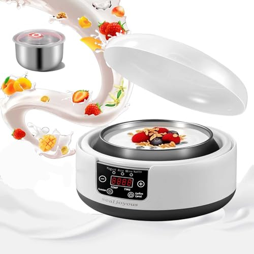 Yogurt Maker, Yoghurt Maker with Microcomputer Constant Temperature Control Free Timer, 1.2L' Yogurt Maker Machine with 304 Stainless Steel, Suitable for Home Kitchen