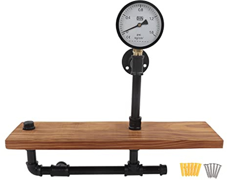 NinGYiYan Poste de Support de Tuyau Industriel rétro - Assemblage de Rack de Stockage de Bricolage Rack étage à étagère Flottante pour Le Bureau à Domicile