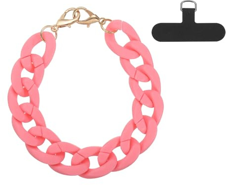 sourcing map Phone Wrist Strap, Acrylic Cellphone Chain with Tether Tab, Hands-Free Wristlet Strap for Women Phone Case Accessories
