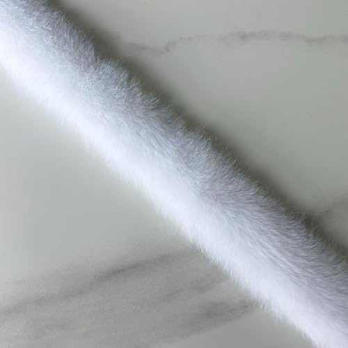 WANYI Kunstfellband 3cm Breit Plüsch Kunstfell zum Basteln Borten und Bänder zum Nähen Meterware Kunstfell Borte Dekoband für DIY Handwerk Kleidung(Weiß)