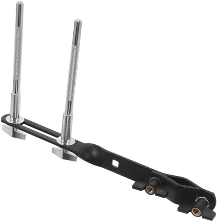 HAMPPLIES Soporte de Cencerro para Batería, Abrazadera Ajustable de Metal con Diseño de Doble Varilla para Percusión en Entornos Domésticos