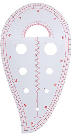 Kurvenlineal, multifunktional, flexibel, Kunststoff-Nählineal zum Positionieren von Knöpfen, Taschenausschnitt, Zeichnen, Kleidungsdesign, für Schneider, Designer, Studenten, 1