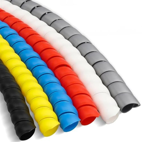 Corrugated Wire Cable Protection Pipe, Spiral Cable Management Sleeve 1 meter Multicolor(12mm Yellow)