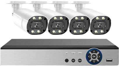 4K 8MP Security Camera System 8Channel DVR Recorder Outdoor AHD CCTV Kit Video Surveillance Face Detection Motion Detection(3T,8MP 8CH DVR 4 Camera)