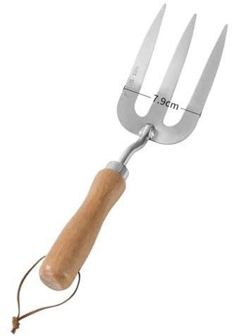 IUVYTA Handgabel Gartengeräte-Set, Robustes Edelstahl-Rechen-/Gabel-/Schaufel-Set, Garten-Set for drinnen und draußen, Handpflanz-Set(Fork)