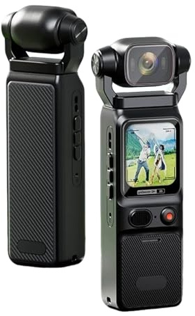 4K Handheld Video Camera with 180 Rotating Head & WiFi, 4K Ultra HD Pocket Camcorder, 1.69in Display Screen Wide Angle Camcorder with APP for Travel Vlogging Recording (black,64G)