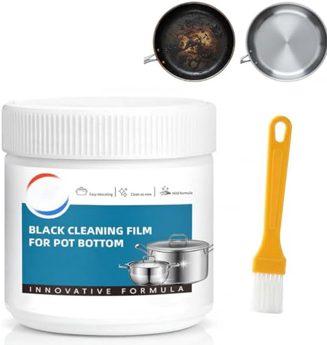 Powerful Burnt Residue Remover Paste for Cookware,Pot Bottom Black Stain Cleaner,Heavy Duty Pan Cleaner & Stainless Steel Pan Cleaner,All Purpose Heavy Duty Cleaner for Burnt Food & Grease,260g