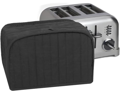 RITZ Premium Universal Four Slice Toaster Cover, 11.25 x 7.25 x 10.5, Polyester and Cotton Quilted, Fingerprint Protector, Super Soft Appliance Cover, Dust Protection (Appliance NOT Included),