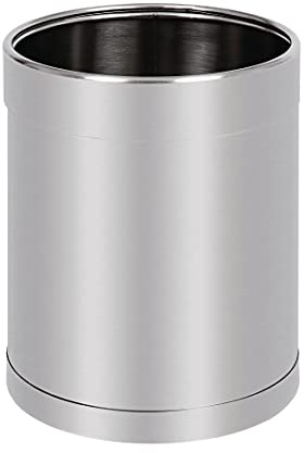 Bolero Commercial Round Stainless Steel Waste Paper Bin 10.2Ltr CF130 | Removable rim keeps liners securely in place and hidden, while the smooth surface ensures quick and easy cleaning.