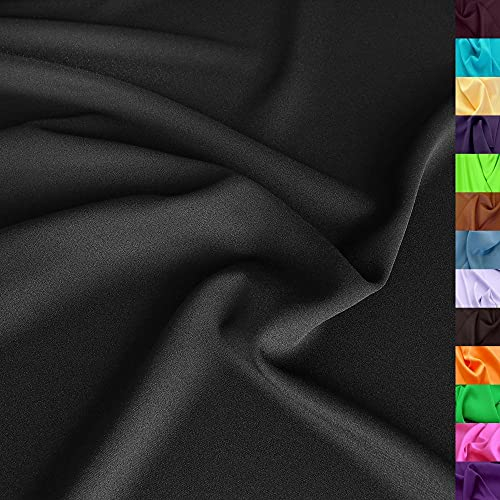 TOLKO 1m Modestoff | Dekostoff universal Stoffe zum Nähen Meterware Dekorieren | Blickdicht, knitterarm | 150cm breit Bekleidungsstoffe Dekostoffe Vorhangstoffe Basteln Patchwork (Schwarz)