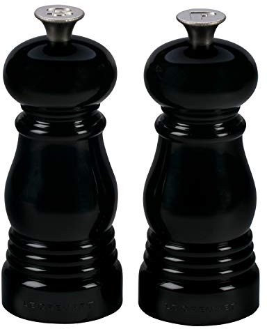 Le Creuset Set de Moulins à Sel et Poivre, Mécanisme en Céramique, Onyx, 96002500140000