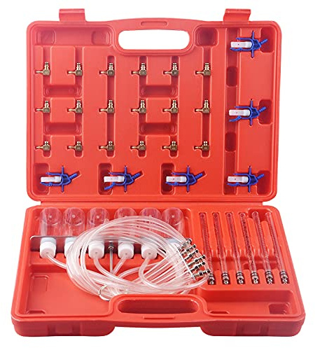 DAYUAN Lot de 24 adaptateurs de débitmètre d'injecteur Diesel à 6 cylindres | Mesure simultanée du débit de retour de 6 injecteurs, avec adaptateurs pour Bosch, Siemens, Denso et Delphi