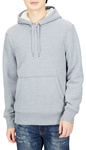 Amazon Essentials mäns sherpa-fodrad pullover huvtröja sweatshirt, ljusgrå ljung, X-Large