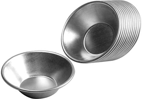 DOITOOL 25 Unidades Moldes para Tartaletas Pequeñas Tartas de Huevo Hornear molde flan Aleación de Aluminio Forma Redonda para Magdalenas