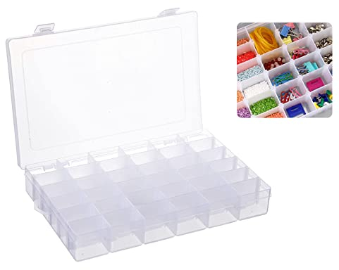 DONL 36 Fächern Aufbewahrungsbox Einstellbar Fächer Plastik Sortierbox Perlenkiste Facherbox Werkzeugcontainer Leer Sortimentsboxen Transparent für die Schmuck Perlen und andere Mini Waren