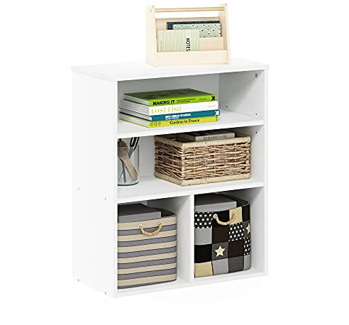 Furinno Pasir Bücherregal mit 3 Ebenen, Weiß