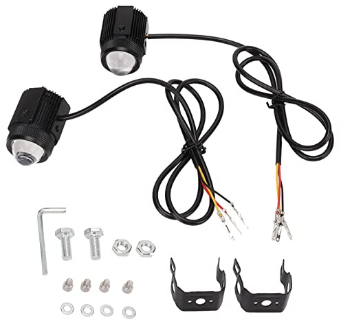 EVGATSAUTO Mini Faretto per Moto, Luce per Proiettore a LED per Moto, Coppia Faretto a LED per Moto Fascio Alto Anabbagliante Luce Bianca Gialla IP67 Impermeabile Universale
