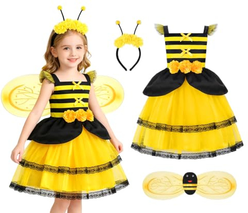 ReliBeauty Déguisement Abeille Filles Costume Animaux Enfant Carnaval
