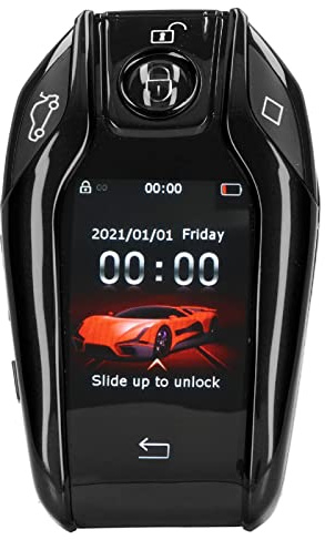 TK800+ Smart Fernbedienung Autoschlüssel, LCD Touchscreen alles in einem Keyless Entry Auto Lock Entriegelung Fenster Lift Trunk Fernbedienung, Anti verlorene Funktion, für alle Motorstarts(Schwarz)