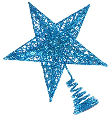 ABOOFAN Weihnachtsbaumspitze Aus Eisen Funkelnde Deko-Stern-Topper Für Festliche Weihnachtsbaumdekoration Für Zuhause Und Gewerbe Blau