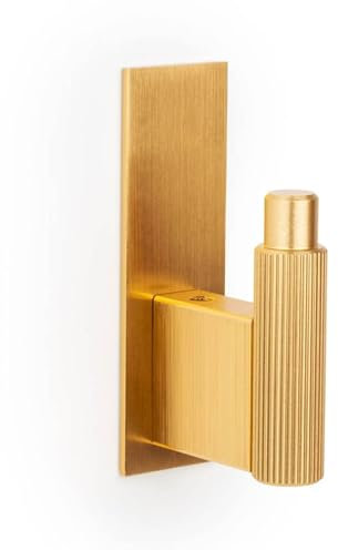 Gedotec Garderoben-Haken aus Metall Messing dunkel gebürstet I ARPA PLATE I 80 x 25 mm I 1 Stück Kleiderhaken I Wand-Garderobe zum Schrauben I Design Wandhaken mit Befestigungsmaterial