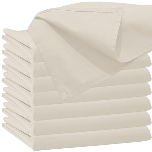 Glatte Bettlaken 200x220 cm ohne Gummizug Creme Uni Baumwolle | Einfache Klassische Hotel Betttuch ohne Spanngummi - Hotel Laken Haushaltstuch Baumwollstoff Waschbar