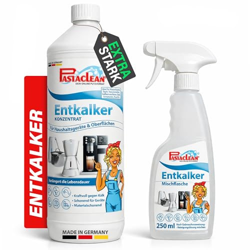 PASTACLEAN Universal Entkalker Konzentrat 1000 ml | Effektiver Kalkentferner für alle Haushaltsgeräte in Küche & Bad | Kalklöser für Kaffeevollautomat, Wasserkocher & Waschmaschine | Made in Germany