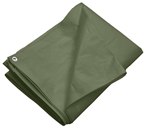 ShGaxin Abdeckplane, Gewebeplane, Plane Wasserdicht, Abdeckfolie, Bauplane, Tarpaulin, Allzweckplane, Gartenplane, Zeltplanen, 260 g/m² 6x8 m Grün HDPE