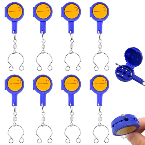 Angelknoten-Bindewerkzeug, schützt Angelhaken, schnell und einfach zu binden, ohne die Hände zu verletzen, Angelzubehör für Anfänger, Nagelknoten-Werkzeug (blau), 8 Stück
