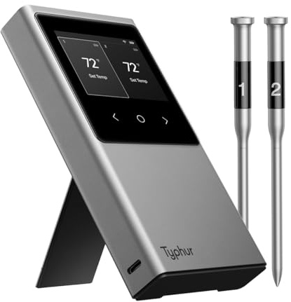 Typhur Sync Dual Gen 2 WiFi Wireless Meat Thermometer, 2 Probes, Smart Base, LCD Display, Unlimited Range, Bluetooth 5.3, Improved Stability, NIST-Certified Accuracy, BBQ, Grill, Smoker, Oven