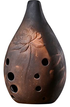 Ocarina Ceramica a 10 Fori F Key, Strumento Xun Caffè | Suono Profondo e Ricco, Facile da Soffiare, per Principianti e Artisti, Stile Assortito, 1 Pezzo Stile Casuale