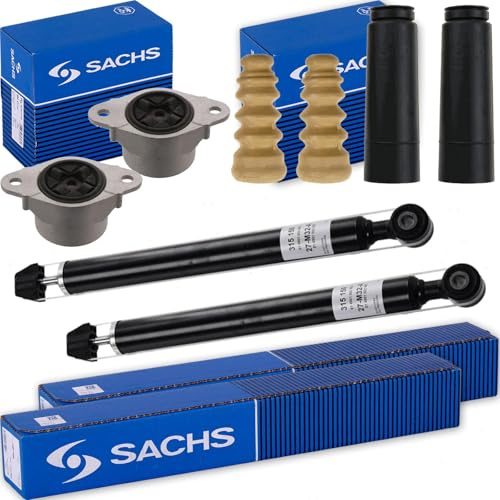 2x Sachs Stoßdämpfer+Domlager+Protection Kit hinten | 316 896 + 802 556 + 900 064 Kompatibel mit 2 (de_, Dh_),fiesta VI (CB1, Ccn),fiesta VI Van