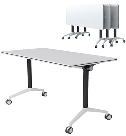 Zusammenklappbare Konferenztische, modern, rechteckig, Seminartische für Büro, Konferenzraum, mobiler Trainingstisch, 119,4 cm, 3 Stück