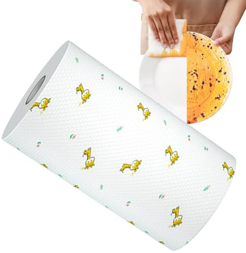 Asciugamani di carta in rotolo, tovaglioli per la casa | Rotolo di asciugamani riutilizzabili per tovaglioli di pulizia | Asciugamano riutilizzabile per la pulizia della casa, asciugamani da cucina pe